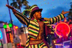 Stilt Walker at Universal's Mardi Gras