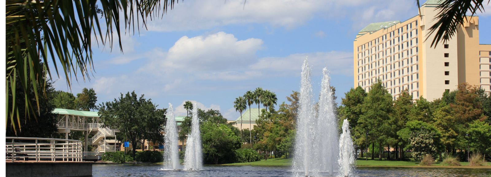 Rosen Plaza Exterior with Fountain View