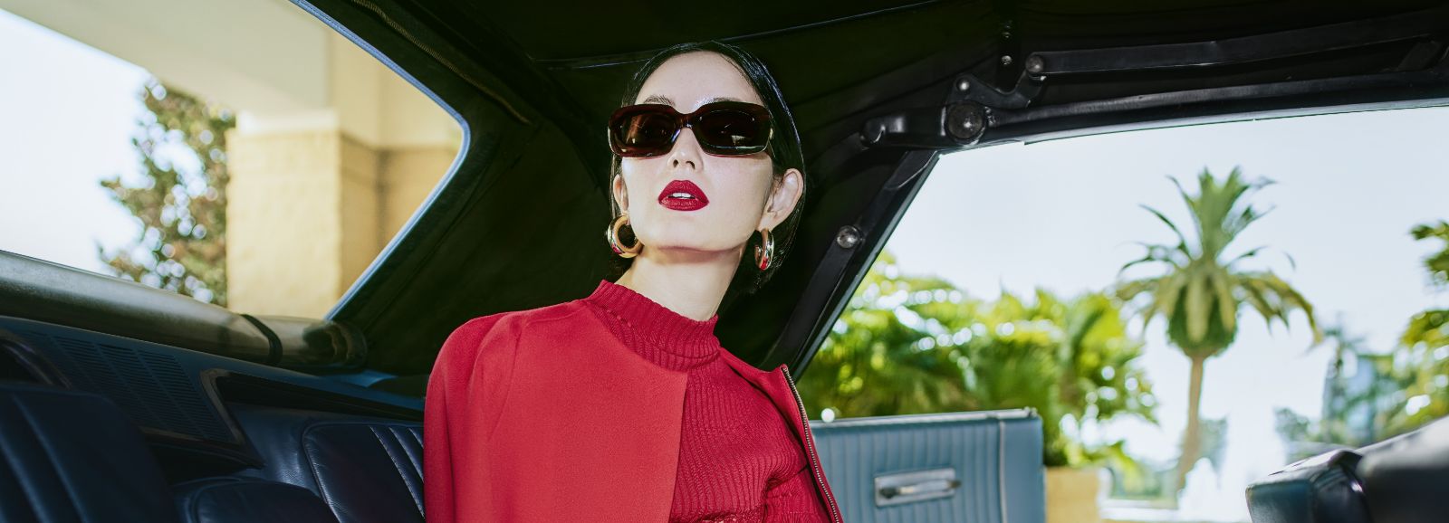 Woman Sitting in a Limousine